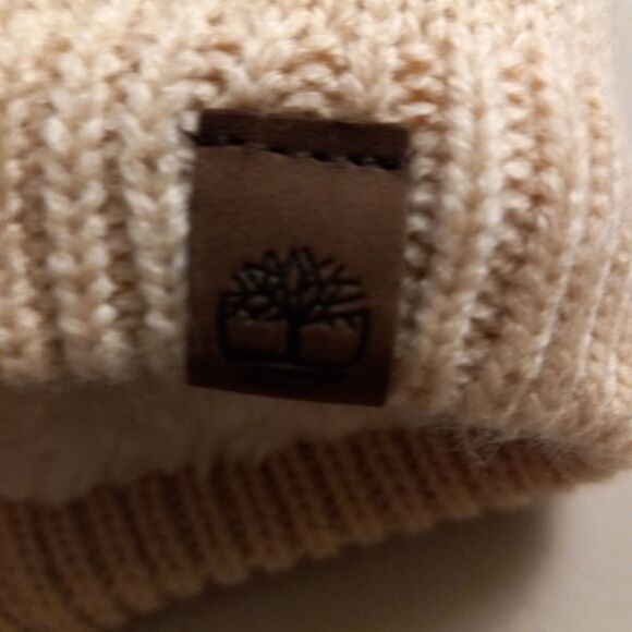 Timberland Beanie w/Inner lining Womens One Size Mauve Beanie Warm Pom Pom - Picture 4 of 11
